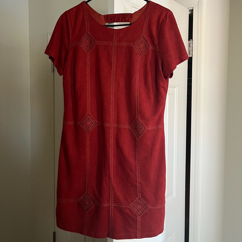 Burnt Orange Suede Dress